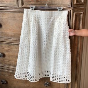 LOFT Cream Midi Skirt